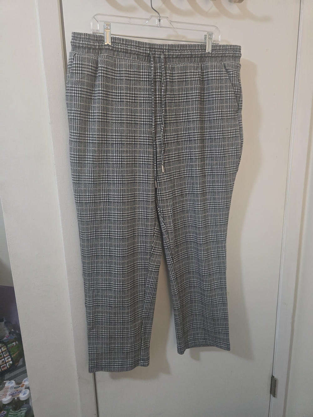 Time and Tru Classic Gray Plaid Pull-On Cropped Trousers – Size XL